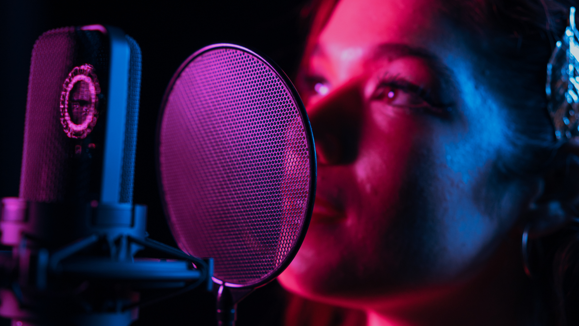 pop artist recording in a studio